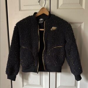 Nike Black and Gold Kids Bomber Jacket